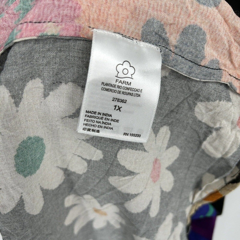 Anthropologie Farm Rio Sleeveless Patchwork Print Daises Midi Dress Size 1X - Picture 7 of 7